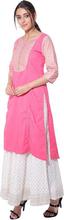 Pink kurti with golden printed work By "Paislei"
