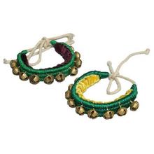 Green Single Line Ghungroo Pair