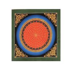 Floral Mantra Mandala Thangka (11" x 11")