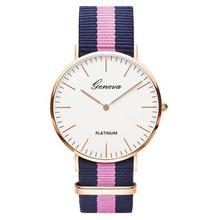 Top Luxury Brand Stripe Nylon Band Watch Men Quartz Wristwatch