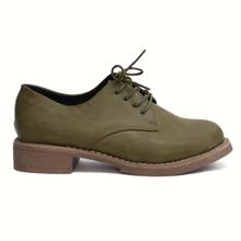 Army Green Lace Up Casual Shoes For Women