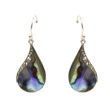 Blue Abalone Silver (92.5% Sterling Silver) Earrings  For Women