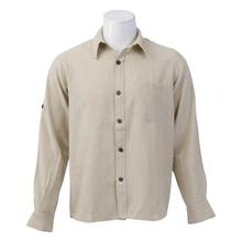 Beige Cotton Casual Shirt For Men