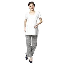 Nine Maternity Comfortable Jersey Nursing Blouse In White 5102