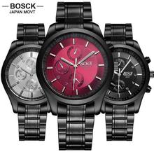 Bosck Top Brand Luxury Men Steel Quartz Watches Male Clock