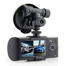 Dual Lens Dashboard Camera - Records Front and In-Car w/Night Vision Assist