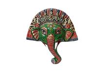 Green Ganesh Face Mask Showpiece