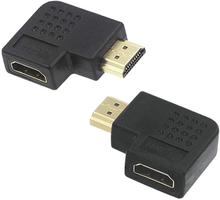 HDMI Port Saver RIGHT ANGLE 90 Degree HDMI Male to Female Adapter to Vertical Flat Left