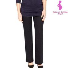 Black Solid Maternity Formal Pants For Women