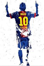 FC Barcelona Watercolor Messi 10 Abstract Poster Sticker For Wall Decor