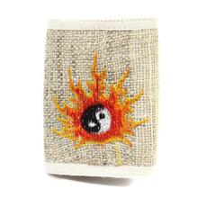 Off White/Orange Abstract Embroidered Hemp Purse (Unisex)