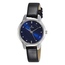 Titan 2481SL08 Blue Dial Leather Strap Watch For Women