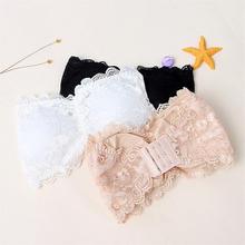 Sexy Summer Women Strapless Bra Lace Tube Top Bandeau Crop Tank Seamless Padded Underwear -MX8