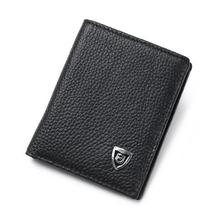 Slim Genuine Leather Small Thin Mini Men Wallet Male Purse