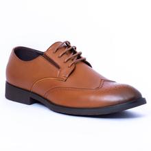 Caliber Shoes Coffee Lace Up Formal Shoes For Men (P518C)