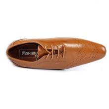 Shikhar Shoes Brogue Leather Shoes For Men (2914)- Tan