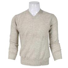 Cream V-Neck Sweater For Men