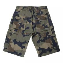 Green Camo Cotton Cargo Shorts For Men