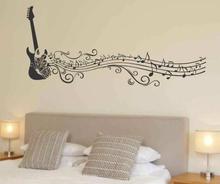 Musical Notes Of Guitar & Butterfly For Music Lovers Wall Sticker