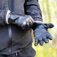 Men's Leather Gloves Black Touch Screen Gloves