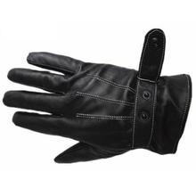 Free Ostrich Gloves Men Leather Black Buttoned Gloves