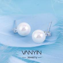 Pearl earrings_Wan Ying diamond earrings s925 sterling