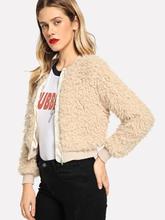 Zip Up Faux Fur Teddy Jacket