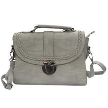 Grey Braided Front Lock Sling Bag For Women