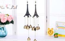 1PC Eiffel Tower Metal Tubes Bells Windchime Outdoor Wind Chimes Living Yard Garden Home Hanging Decoration Ornaments KN 051
