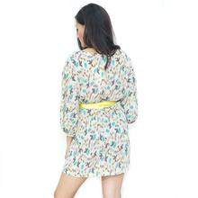 Short White Printed Tailored Dress for Women