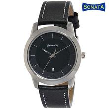 Sonata Analog Black Dial Men's Watch - 77001SM01A