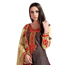 Style Lifestyle Designer Contrast Floral Resham Thread Work With Jari & Ready Lace Black Kurtha with Beige Georgette Dupatta