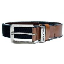 Police Zebra ZB006 Leather/Cotton Belt For Men- Black/Brown