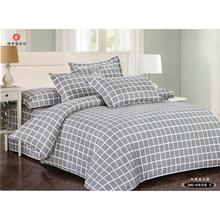 Grey And White Check King Size 100% Cotton Bed Sheet  With 1 Bed Sheet, Pillow Cover x 2