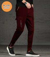 Men Cotton Zip Cargo Pockets Stretchable Pant