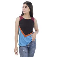 Multicolor Stripe Round Neck T-Shirt For Women-WTP4675