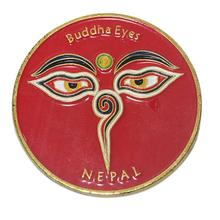 Red Round Buddha Eye Metal Fridge Magnet