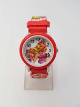 Barbie Rubber Strap Analog Watch with Coloring Book For Kids- Pink