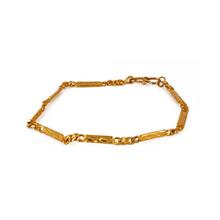 Sheet Linked Chain Faux Gold Toned Bracelet For Women