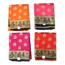 Raw Silk Saree With Contrast Color