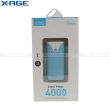 X-AGE ConvE Power 4000 Portable Power Bank With Flashlight - (XPB04)
