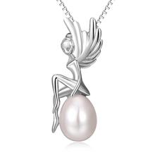 Natural Freshwater Pearl Sterling Silver Fairy Pendant MR034P