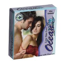 Ocean Long Time Love Condoms (Blueberry Flavored) 3 Pcs