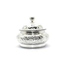 Pure Silver Flower Carved Sindur Box - SSB28204 - 80.44g