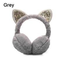 Women Kids Girl Lovely Cat Earmuffs Shiny Warmers Kitty