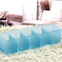 1Pc Plastic Five Grid Drawer Organizer Socks Storage Box Multi-function Desktop Underwear Jewelry Cosmetics Makeup Storage Box