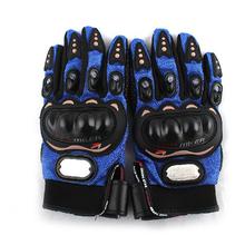 Full Blue Knuckle Biker Gloves