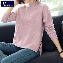 Vangull Half-Turtleneck Knitted Sweaters Women Long Sleeve