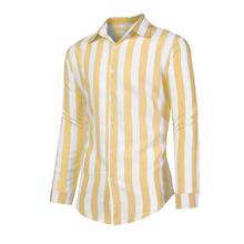 Men's casual long-sleeved striped European shirt