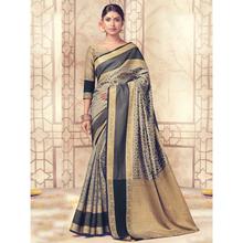 Stylee Lifestyle Grey Banarasi Silk Jacquard Saree (1723)